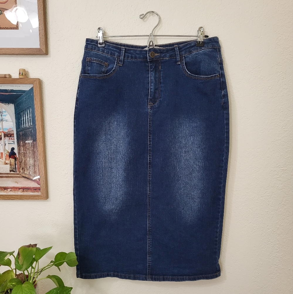 Denim Midi Skirt